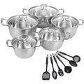 11PCS Induction Non Stick Stainless Steel Cooking Pot Set