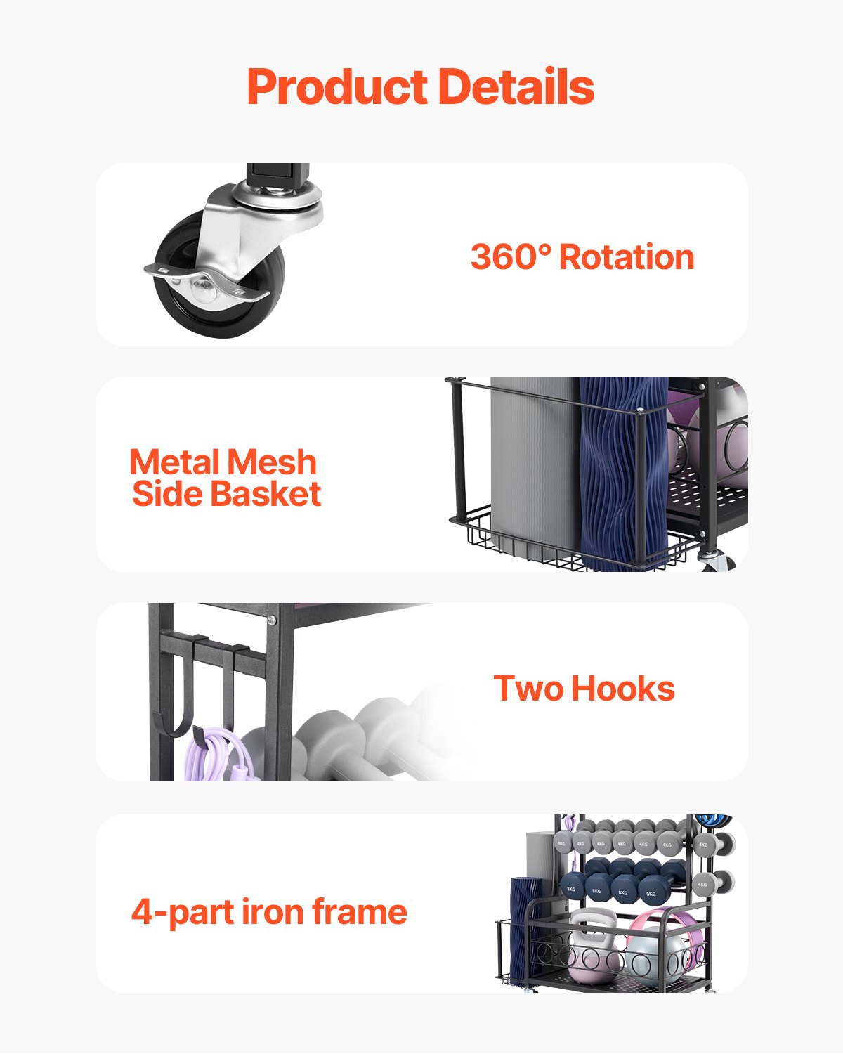 Home Gym Workout Equipment Organizer