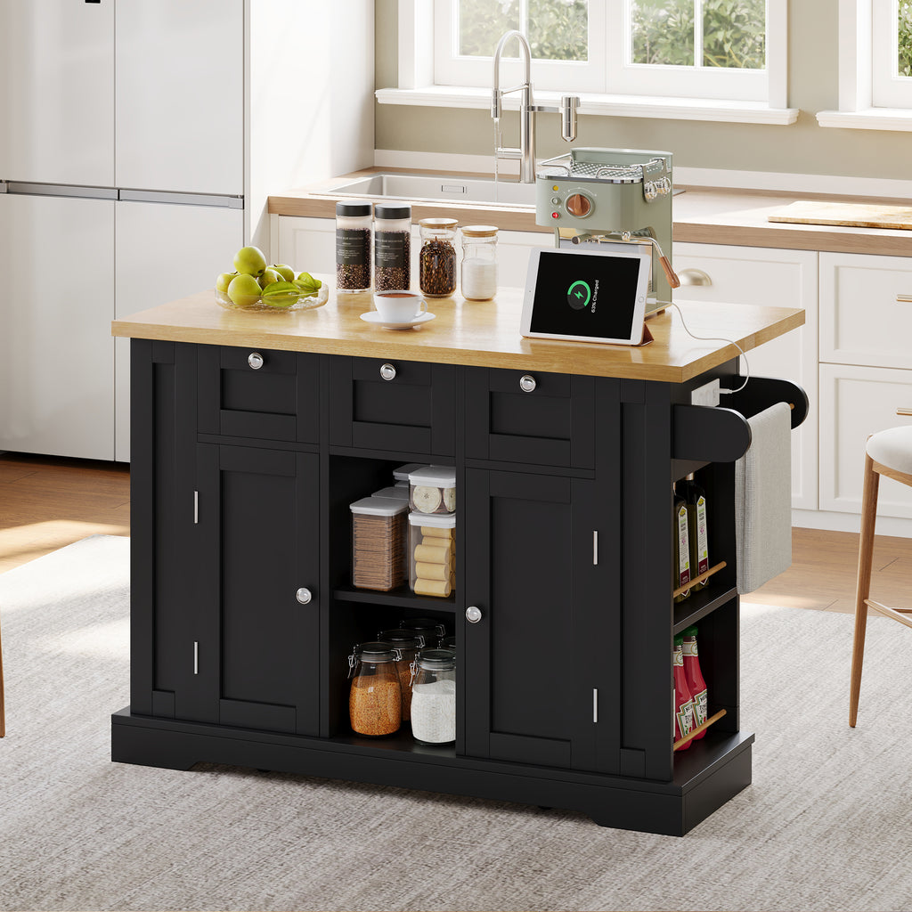 Kitchen Rolling Storage Trolley With Foldable Tabletop