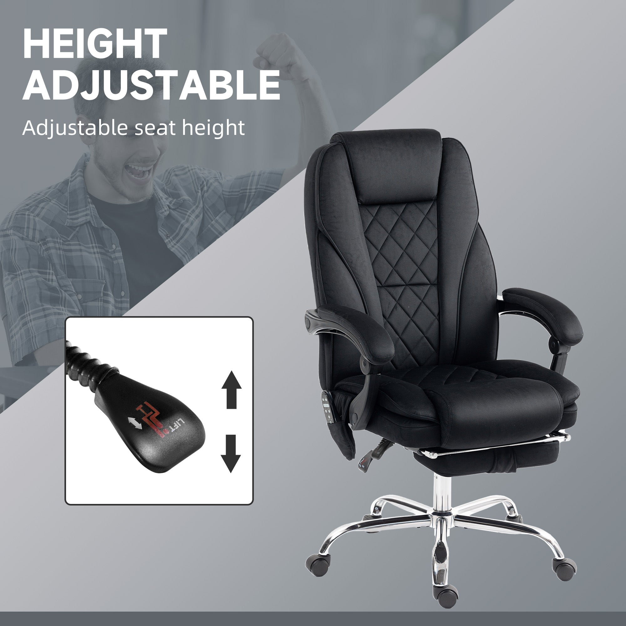Vinsetto Heated Reclining Massaging Office Desk Chair