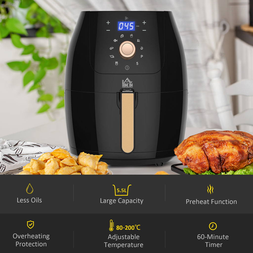 5.5L 1700W Air Fryer With Digital Display