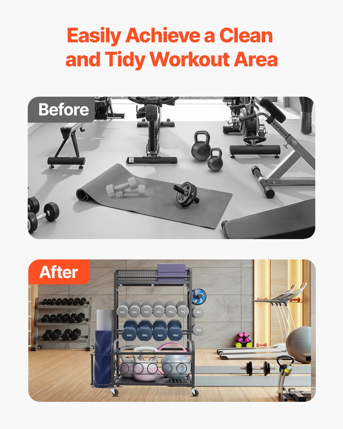 Home Gym Workout Equipment Organizer
