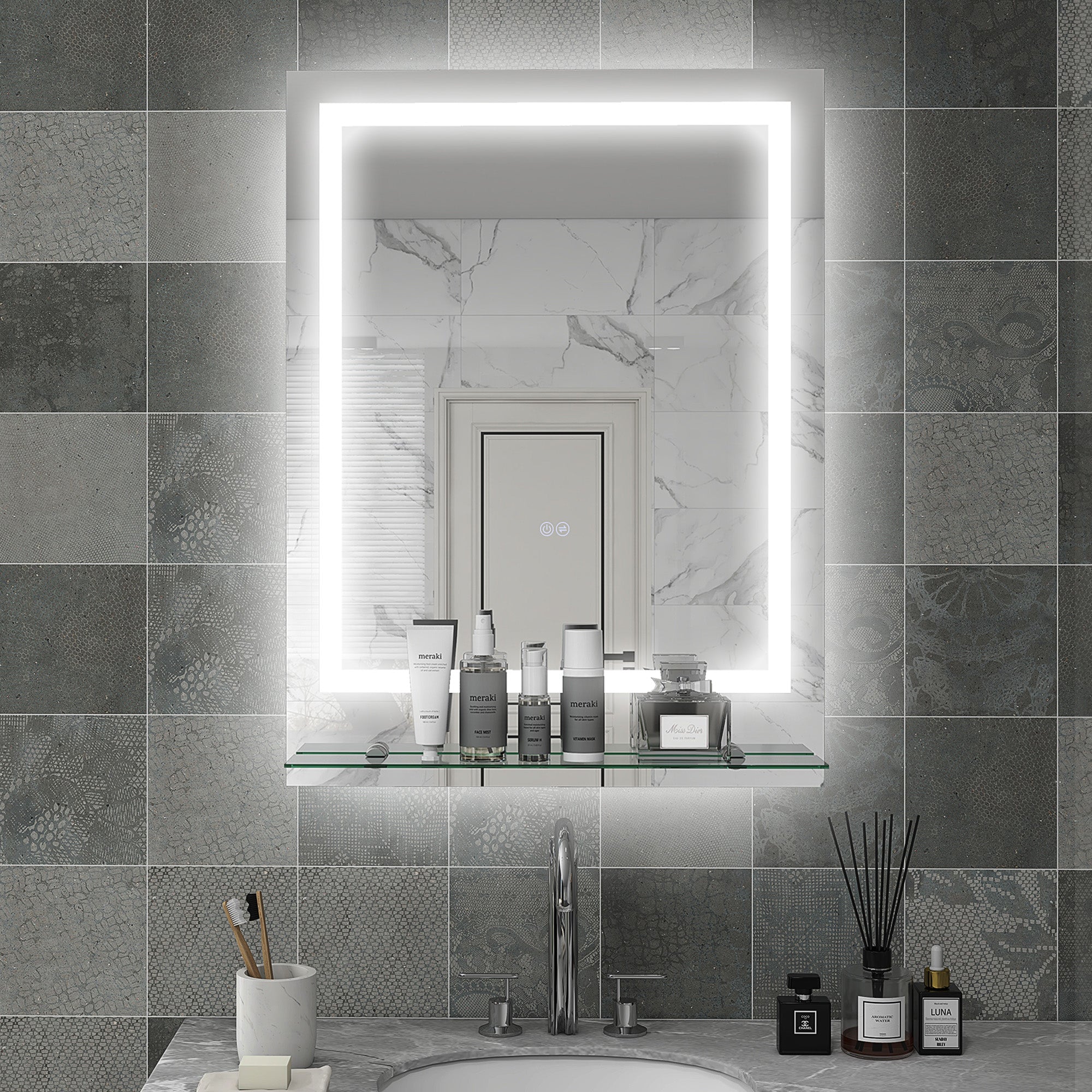 Bathroom Mirror With Lights And Shelf