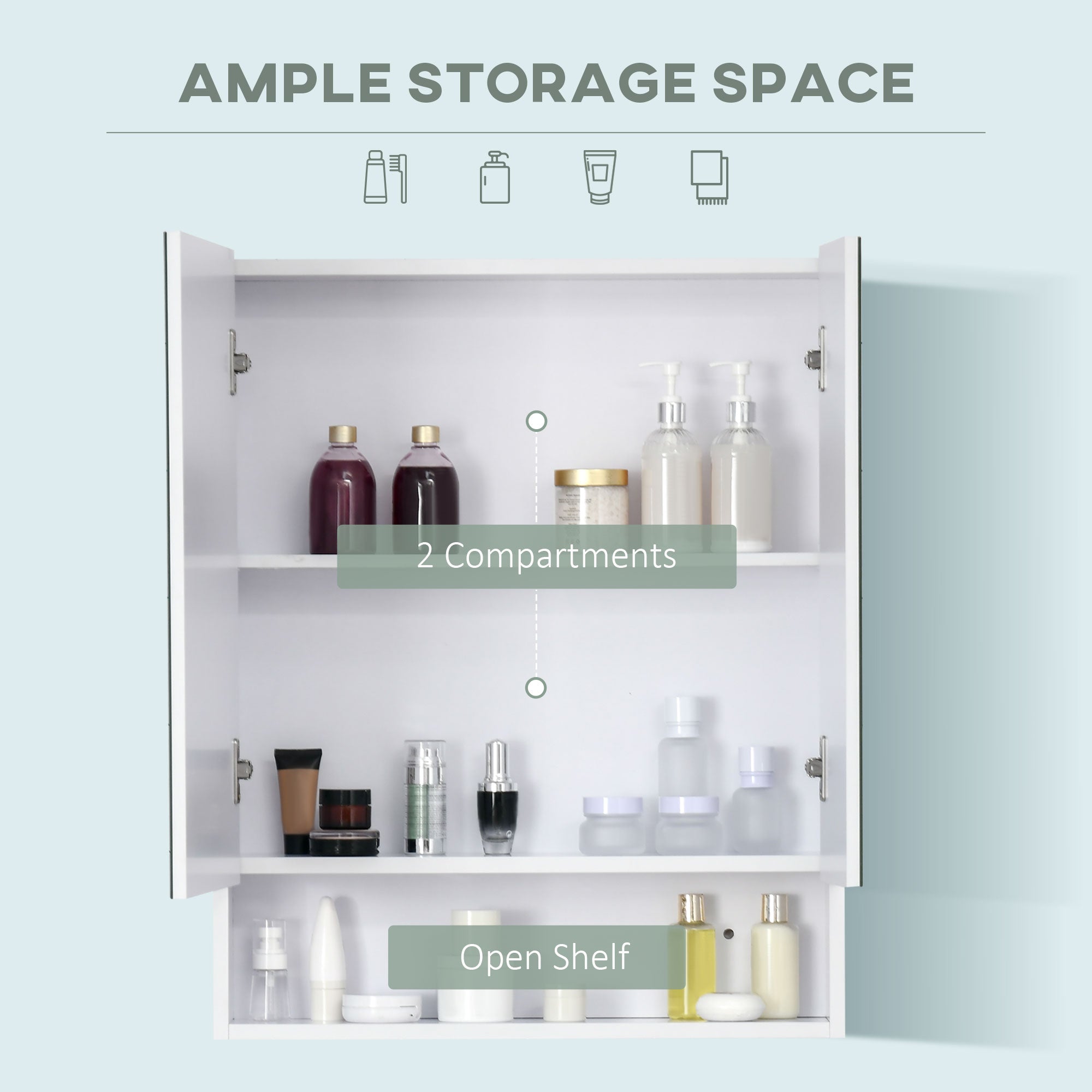 Kleankin Bathroom Cabinet With Mirror