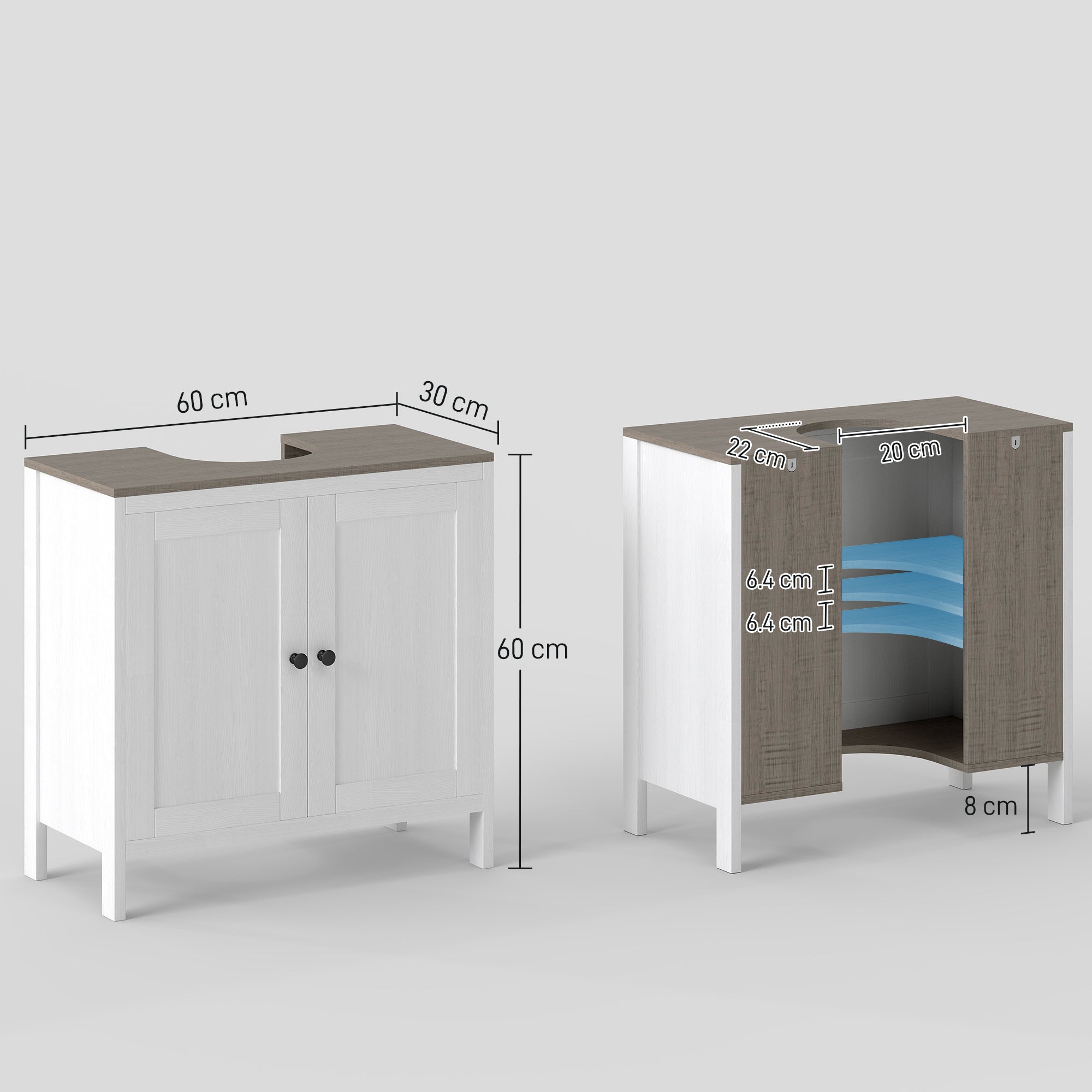 Kleankin Modern Bathroom Sink Cabinet