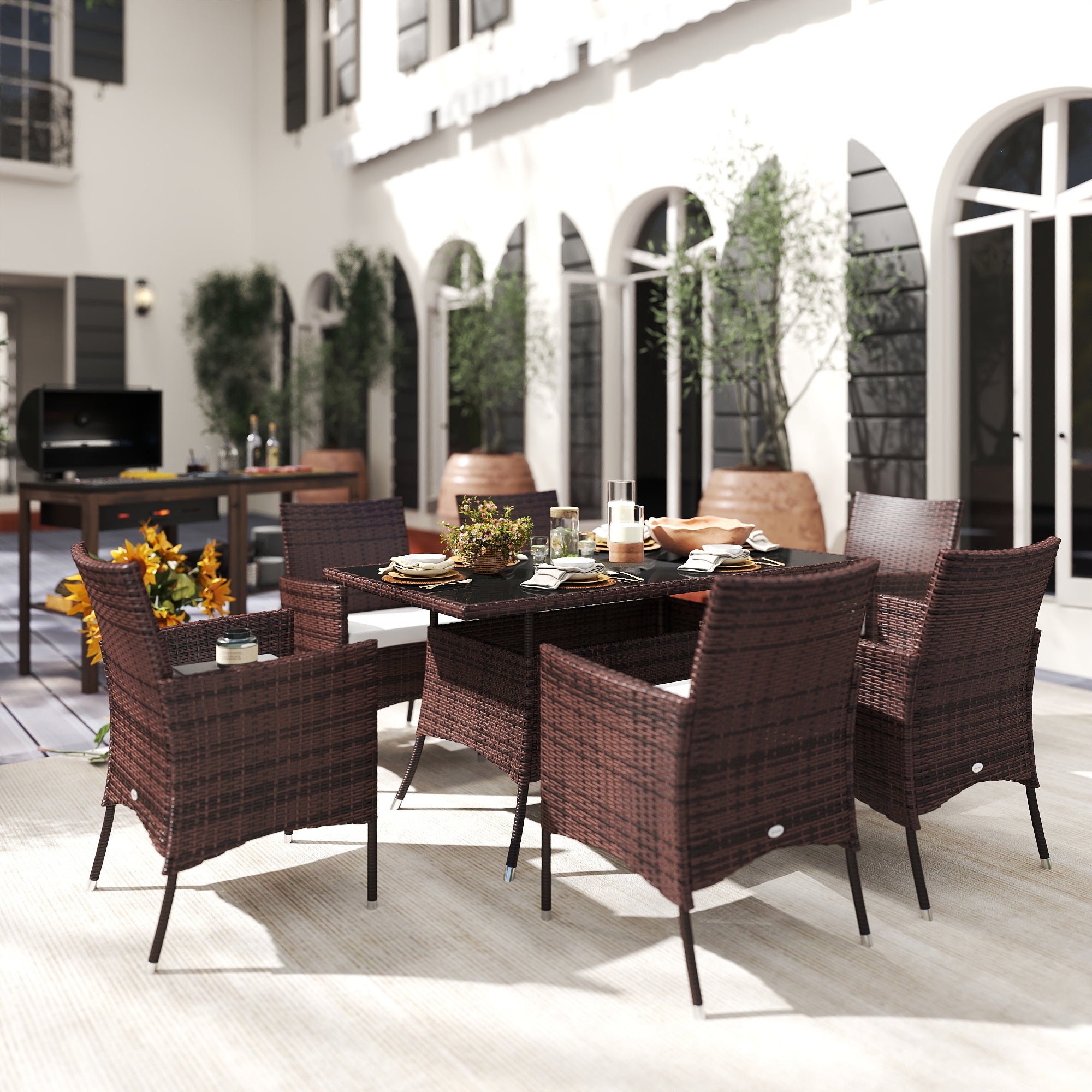 Outdoor Dining Set With Cushions