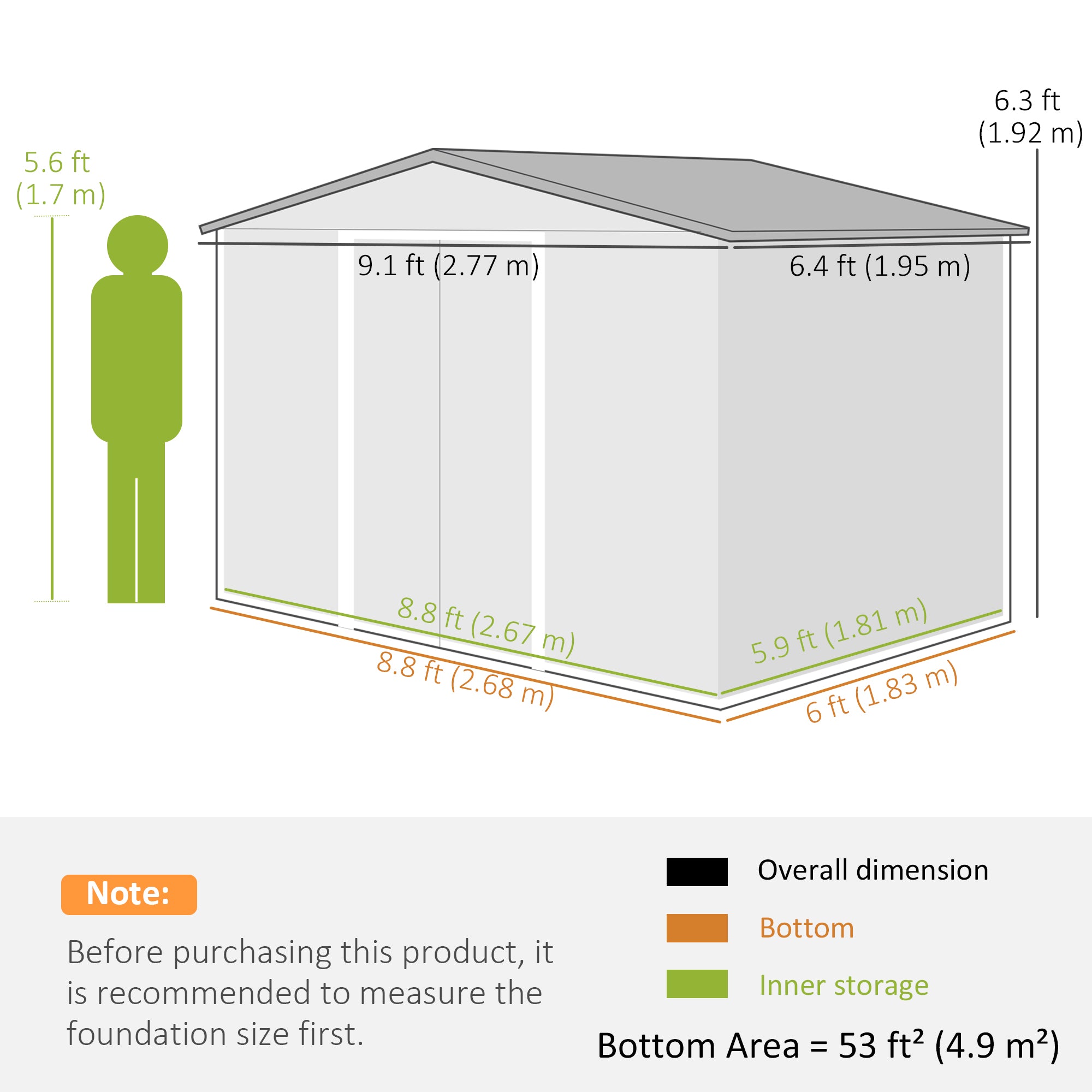Garden Roofed Storage Shed