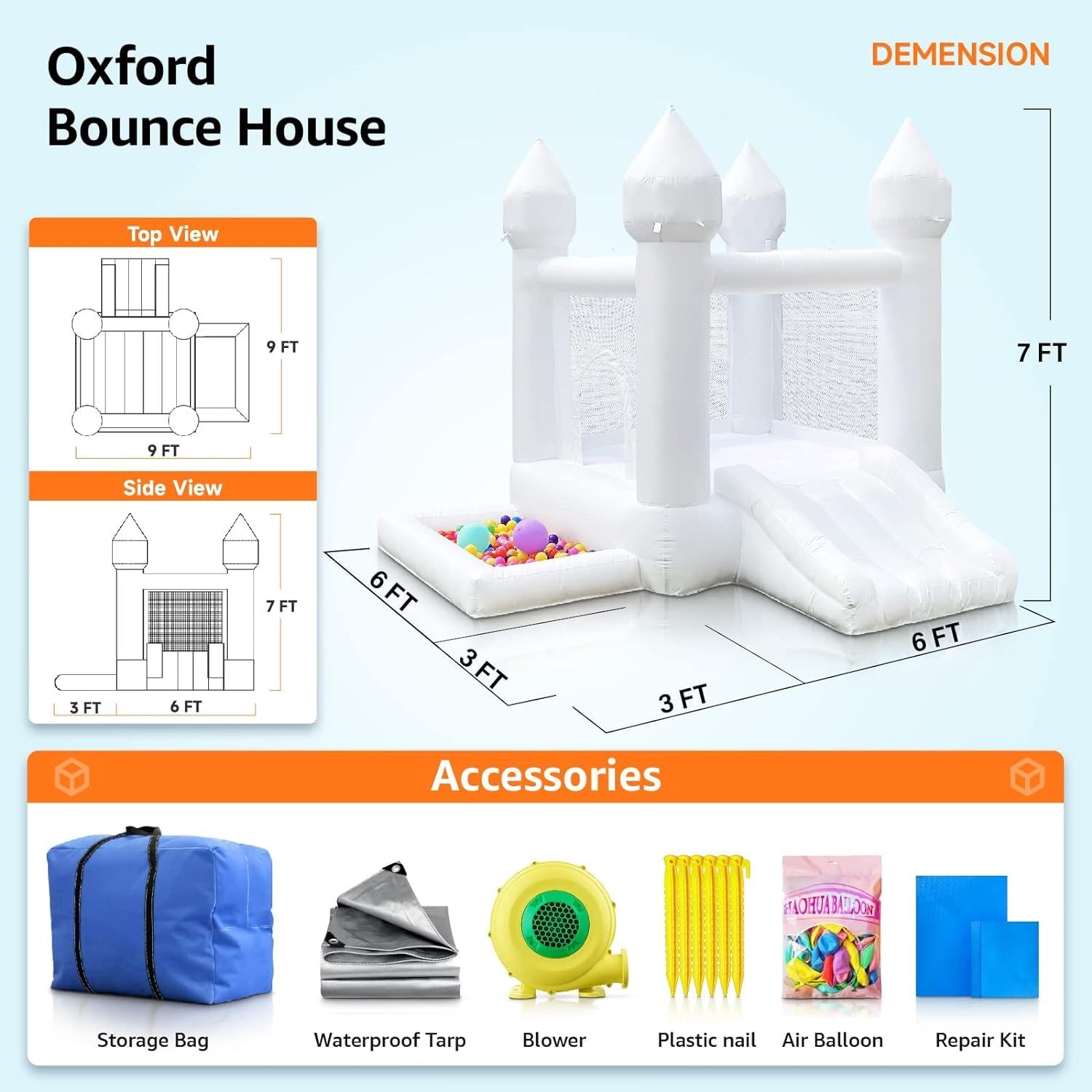 White Bounce House, Kids Inflatable