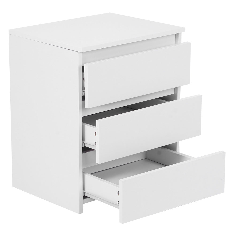 Modern Bedside Table Cabinet Nightstand With 3 Storage Drawers