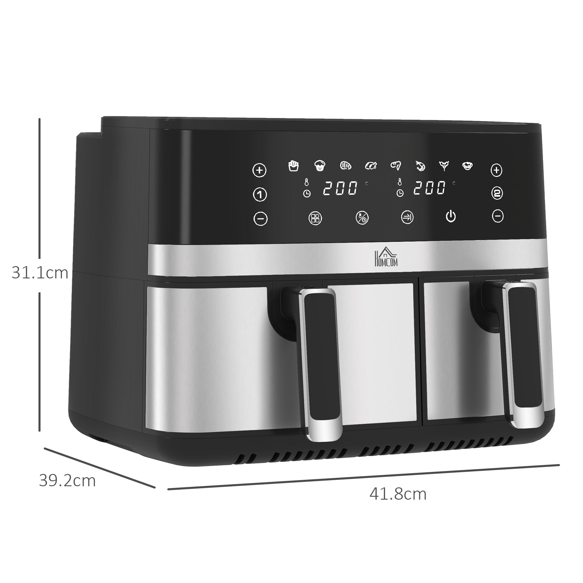 8.5L Dual Basket Air Fryer, With Sync And Multi-Menu Cooking