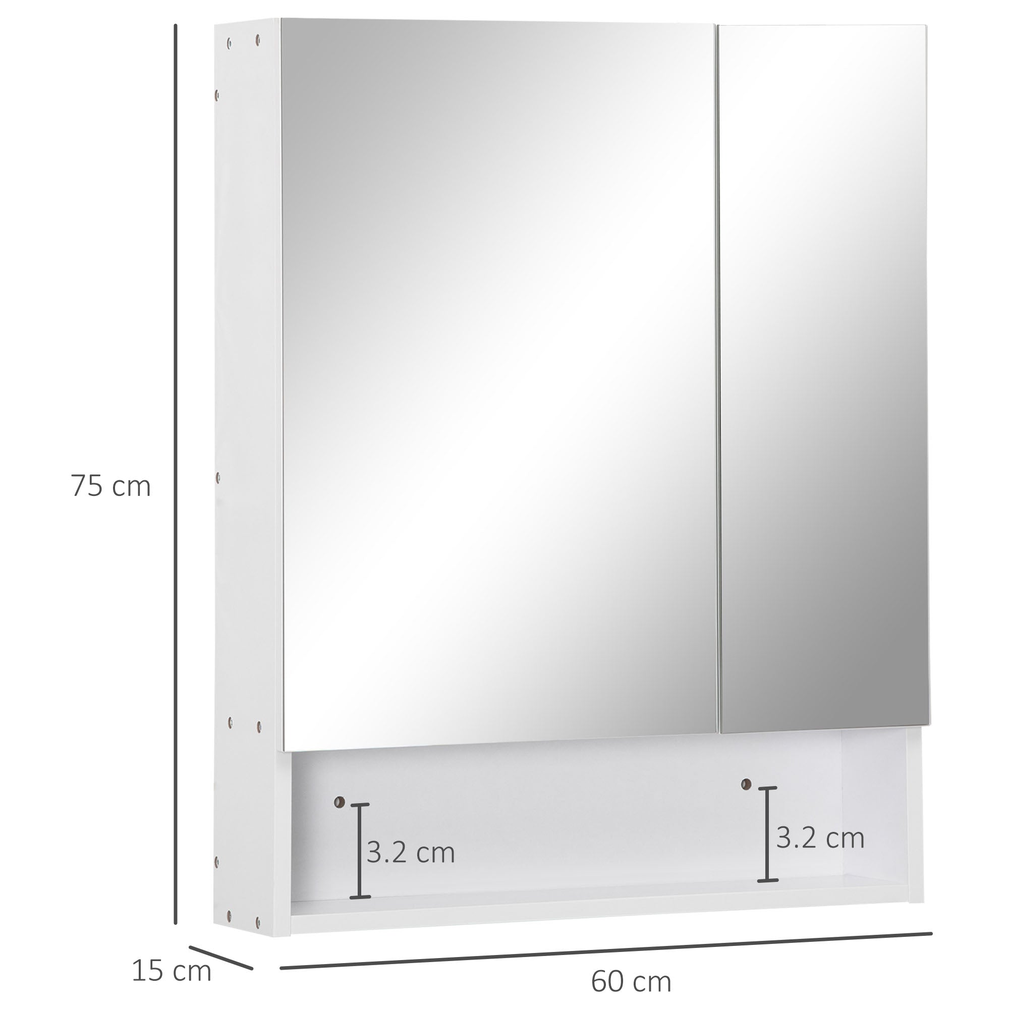 Kleankin Bathroom Cabinet With Mirror