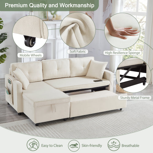 L-Shaped Pull Out Sleep Sofabed