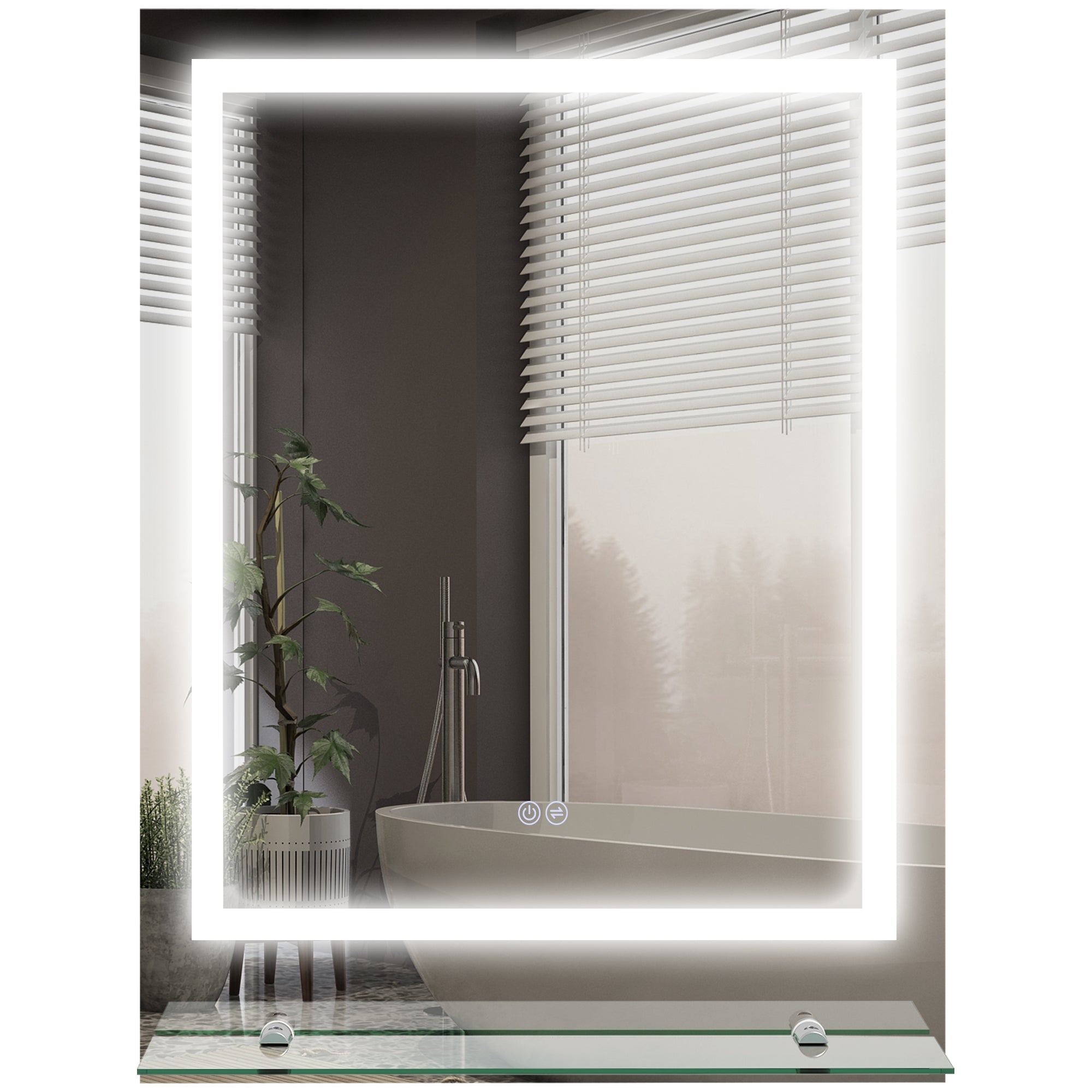 Bathroom Mirror With Lights And Shelf