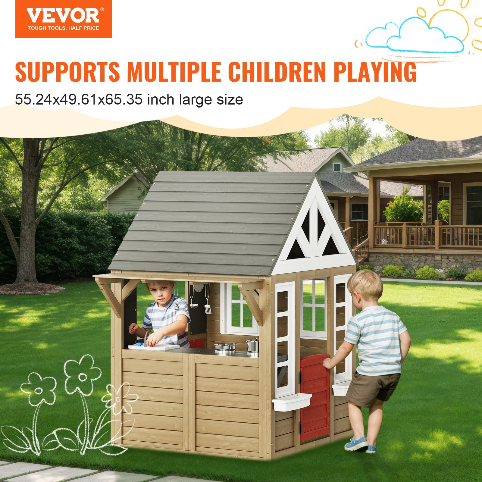 Outdoor Wooden Playhouse