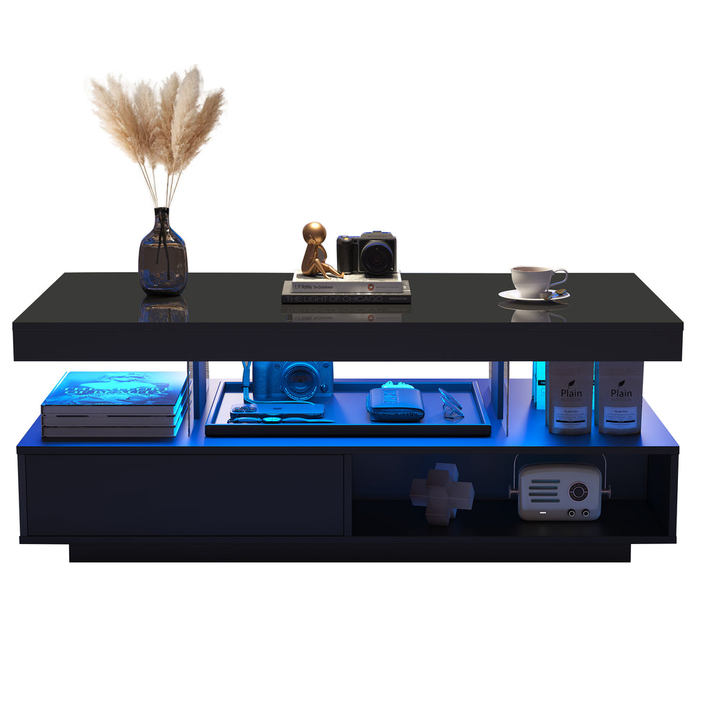High Gloss Coffee Table With LED Lights