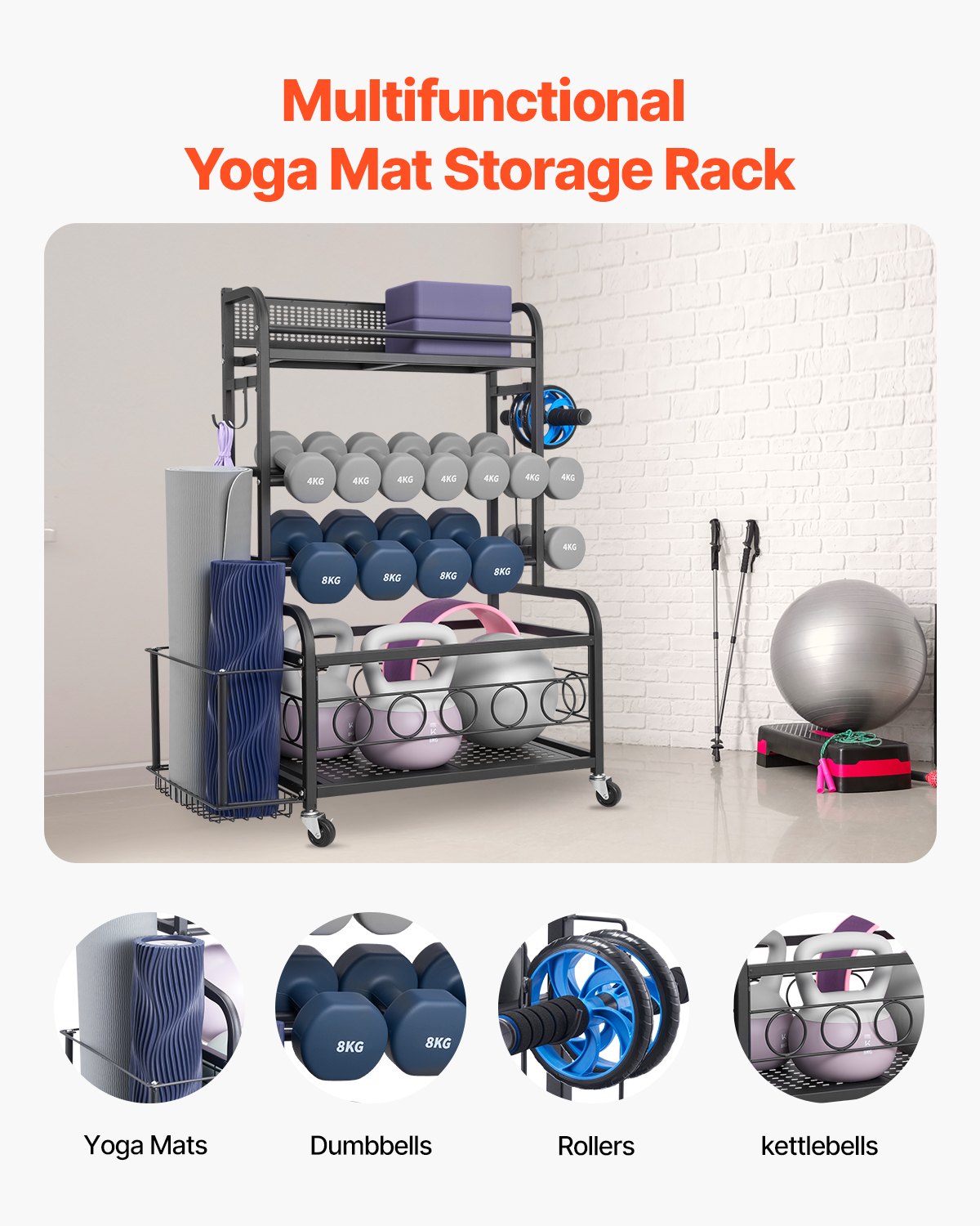 Home Gym Workout Equipment Organizer