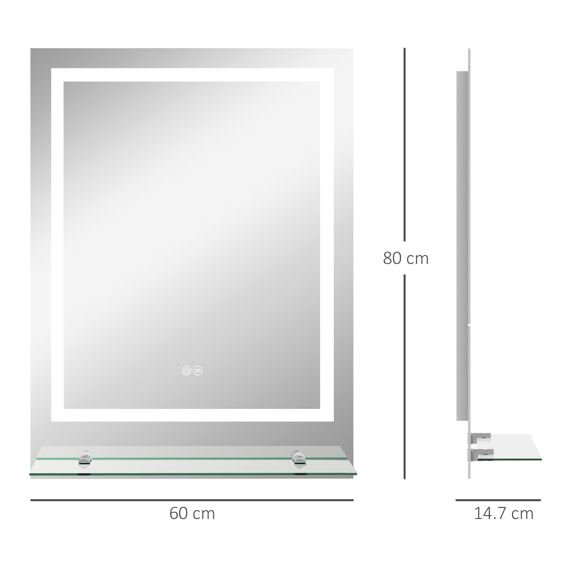 Bathroom Mirror With Lights And Shelf