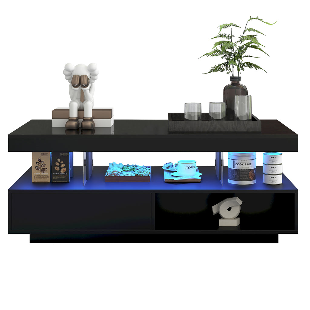 High Gloss Coffee Table With LED Lights